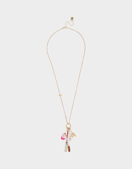Betsey Johnson Popular | BASEBALL CHARM PENDANT NECKLACE PINK Sports-Themed Rhinestone Women's Necklace
