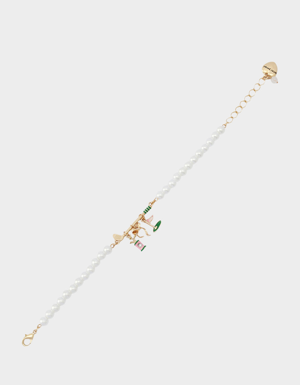 Betsey Johnson Best Price | GOLF FLEX BRACELET GREEN Sports-Themed Pearl Charm Women's Bracelet
