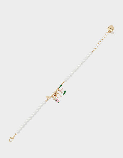 Betsey Johnson Best Price | GOLF FLEX BRACELET GREEN Sports-Themed Pearl Charm Women's Bracelet