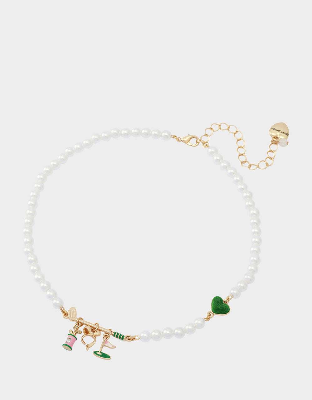 Betsey Johnson Trending | GOLF FRONTAL NECKLACE GREEN Women's Sports-Themed Golf Pearl Necklace