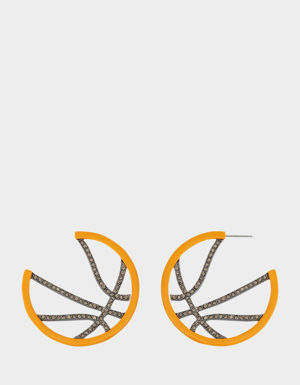 Betsey Johnson Top Pick | BASKETBALL HOOP EARRINGS ORANGE Sports-Themed Rhinestone Women's Earrings