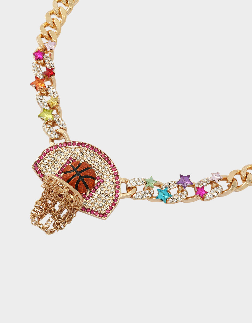 Betsey Johnson Latest | BASKETBALL SHORT PENDANT NECKLACE ORANGE Sports-Themed Women's Statement Necklace