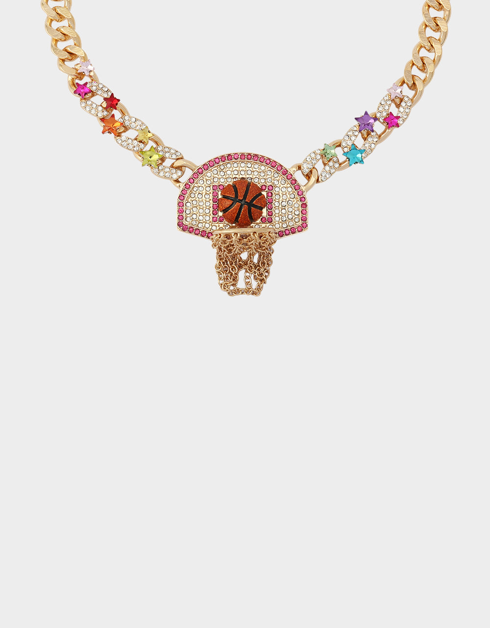 Betsey Johnson Latest | BASKETBALL SHORT PENDANT NECKLACE ORANGE Sports-Themed Women's Statement Necklace