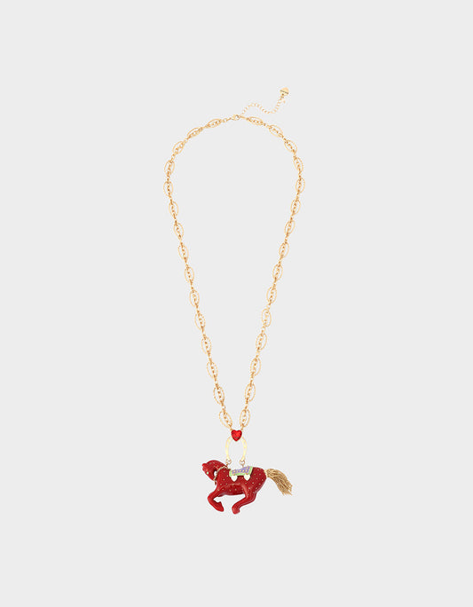 Betsey Johnson Smart Buy | YEAR OF THE HORSE PENDANT RED Women's Chinese New Year Horse Pendant Necklace