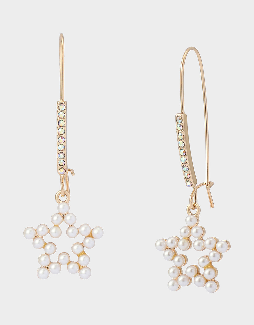 Betsey Johnson Essential | PEARL STAR DROP EARRINGS PEARL Women's Pearl Star Shepherds Hook Earring