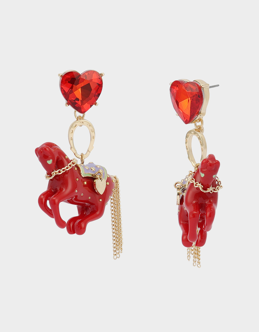 Betsey Johnson Recommended | YEAR OF THE HORSE DROP EARRINGS RED Women's Chinese New Year Horse Drop Earrings