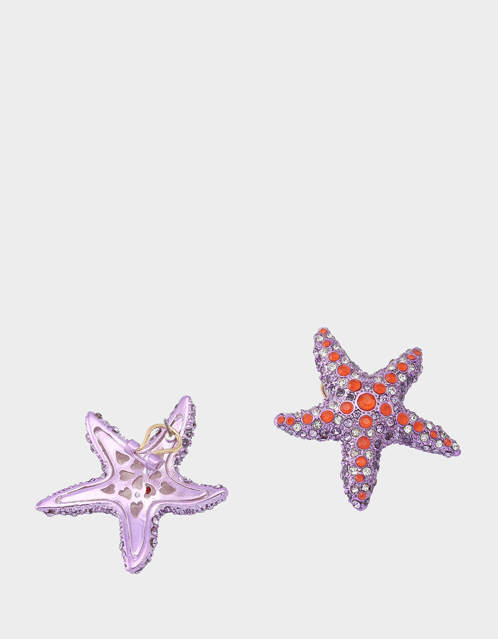 Betsey Johnson Quality | MERMAID JEWELS STARFISH STUDS PURPLE Women's Starfish Rhinestone Stud Earrings
