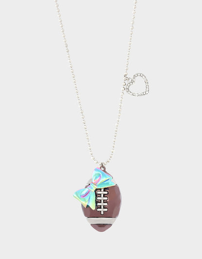 Betsey Johnson Hot Sale | SHORT FOOTBALL PENDANT CRYSTAL Women's Football Necklace