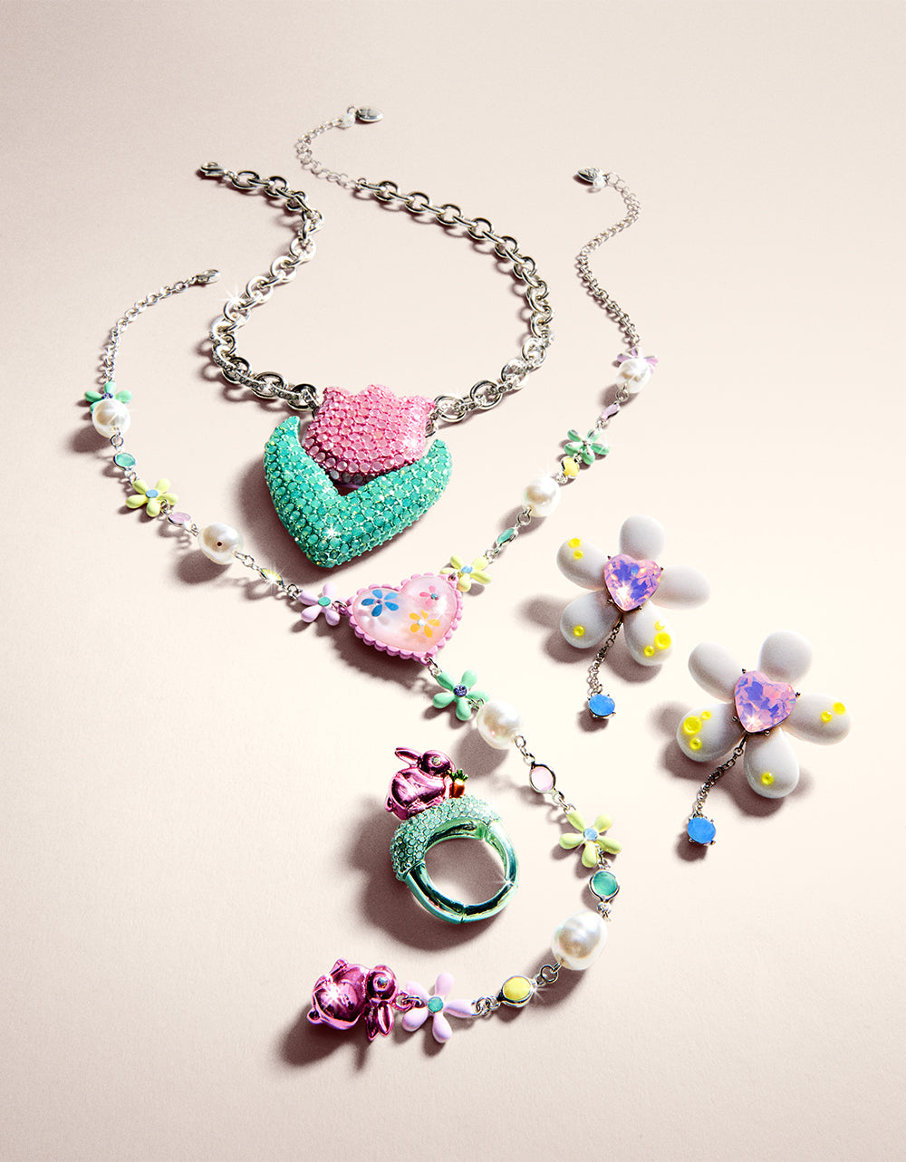 Betsey Johnson Best Price | HOP TO IT FLOWER EGG Y NECKLACE MULTI