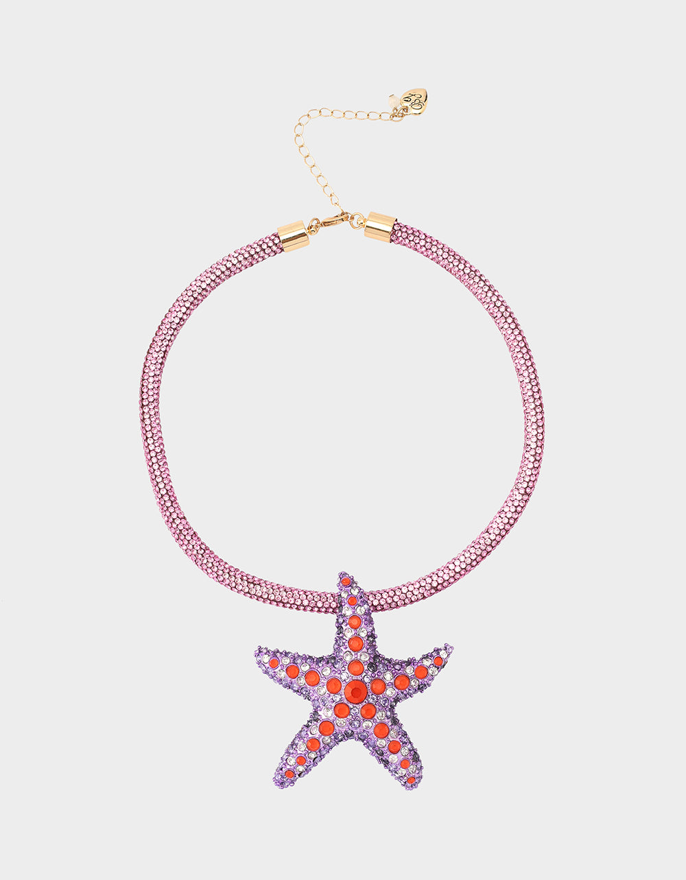 Betsey Johnson Trusted | MERMAID JEWELS STARFISH PENDANT PURPLE Women's Starfish Rhinestone Rope Necklace