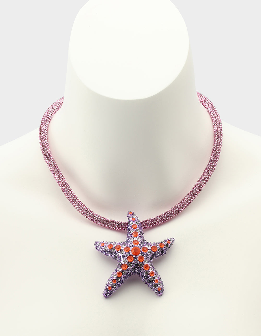 Betsey Johnson Trusted | MERMAID JEWELS STARFISH PENDANT PURPLE Women's Starfish Rhinestone Rope Necklace