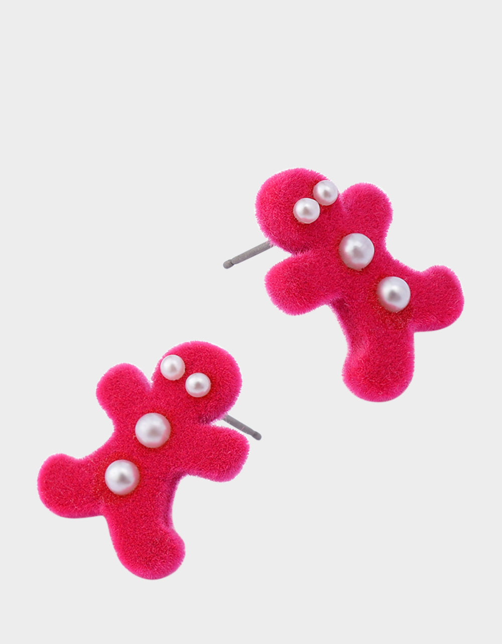 Betsey Johnson Special Offer | GINGERBREAD STUD EARRINGS PINK Women's Christmas-Themed Gingerbread Pearl Embellished Stud Earrings
