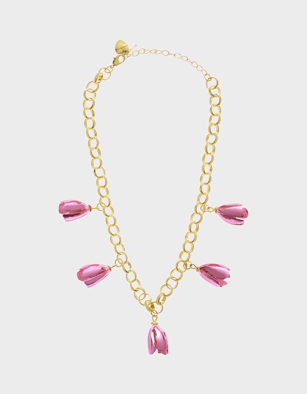 Betsey Johnson Trusted | GARDEN GLAM TULIP CHARM FRONTAL NECKLACE PINK Women's Tulip Drop necklace