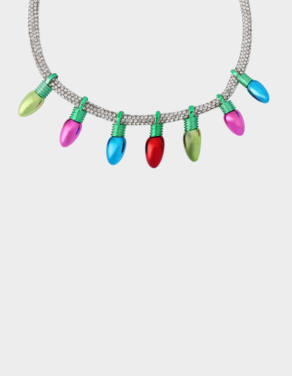 Betsey Johnson Featured | MULTI LIGHT BIB NECKLACE Women's Christmas-Themed Lights Bib Necklace