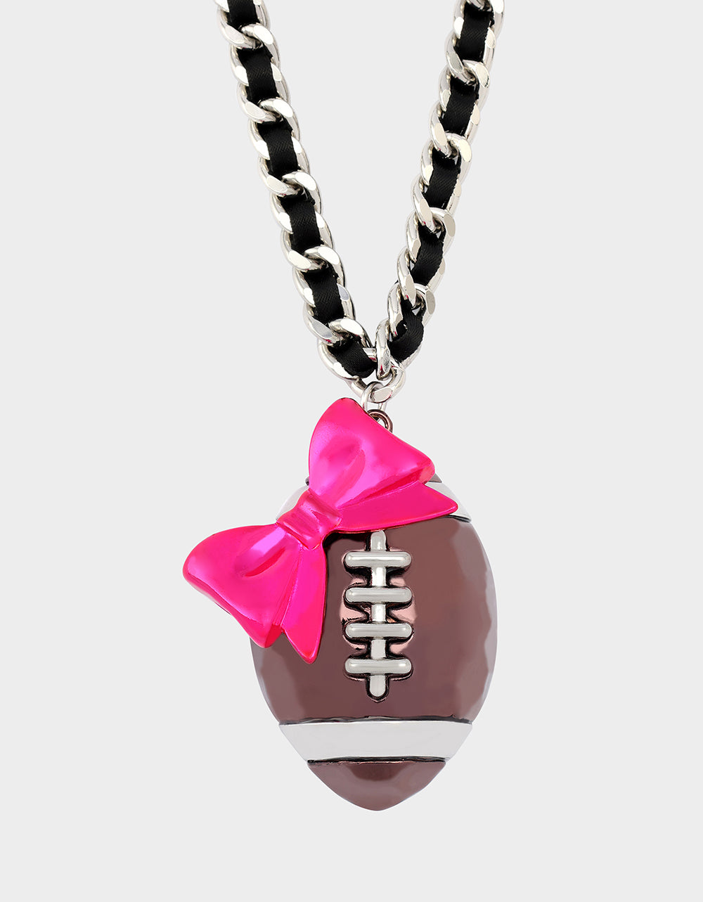 Betsey Johnson Best Price | RIBBON FOOTBALL PENDANT PINK Women's Football Pendant Necklace