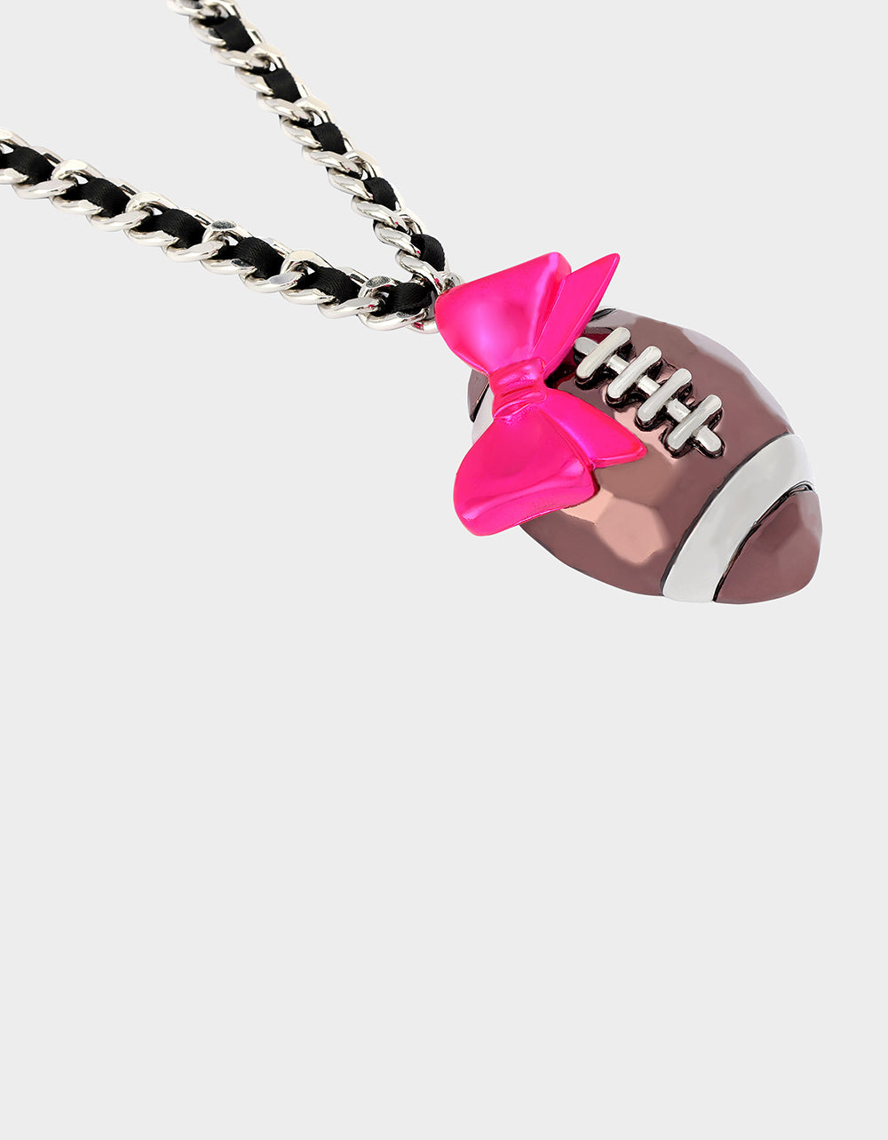 Betsey Johnson Best Price | RIBBON FOOTBALL PENDANT PINK Women's Football Pendant Necklace