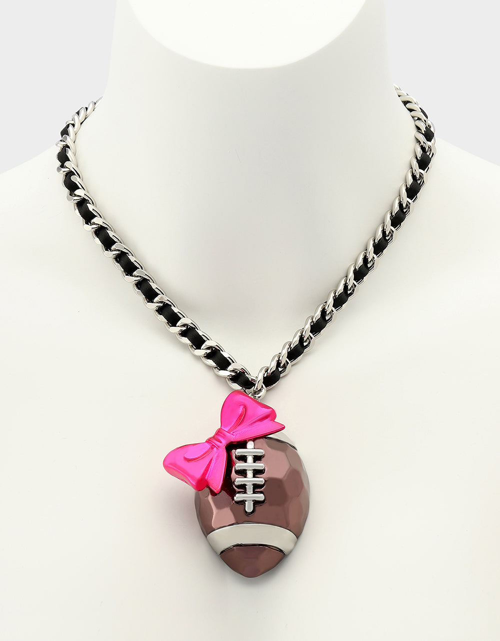 Betsey Johnson Best Price | RIBBON FOOTBALL PENDANT PINK Women's Football Pendant Necklace