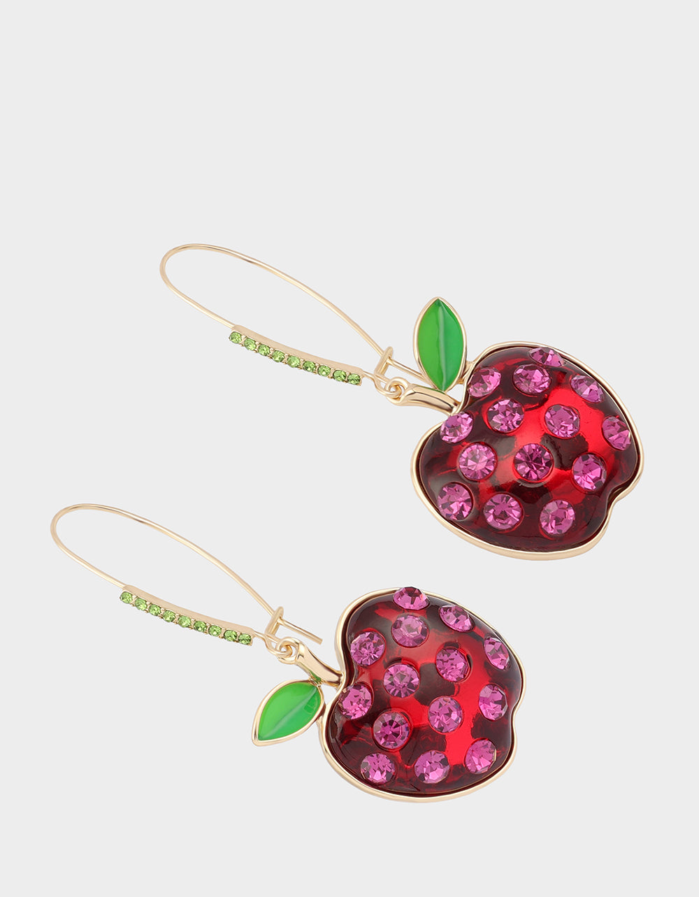 Betsey Johnson Best Seller | APPLE DROP EARRING RED MULTI Women's Apple Hook Drop Earrings