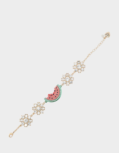 Betsey Johnson Popular | BETSEYS BACKYARD WATERMELON FLEX BRACELET PINK Women's Rhinestone Watermelon Bracelet