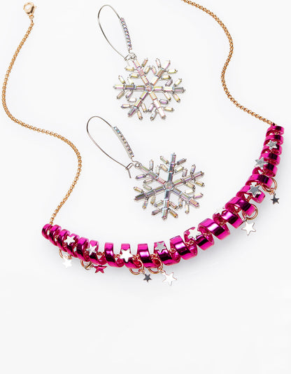 Betsey Johnson Premium | BETSEYS HOLIDAY COIL NECKLACE PINK