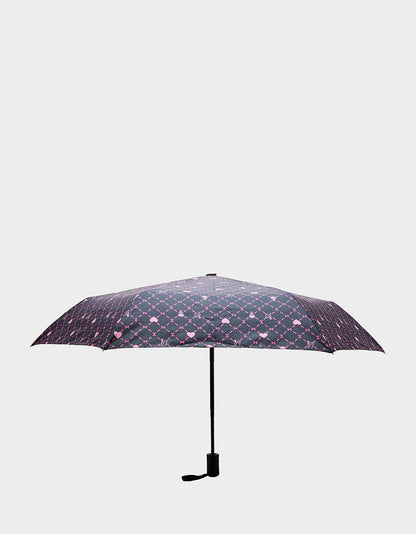 Betsey Johnson Everyday | BETSEY'S HEART & SKULL PRINT UMBRELLA BLACK MULTI