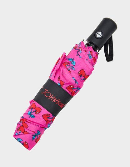 Betsey Johnson Classic | BETSEY'S CHERRY HEART PRINT UMBRELLA PINK MULTI