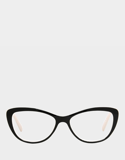 Betsey Johnson Special Offer | EFFORTLESS CHIC CAT EYE READING GLASSES BLACK Women's Black Nude Cat Eye Reading Glasses
