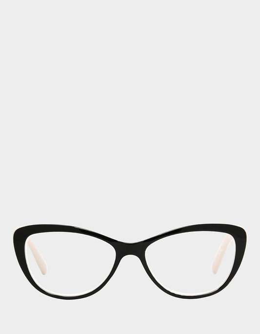 Betsey Johnson Special Offer | EFFORTLESS CHIC CAT EYE READING GLASSES BLACK Women's Black Nude Cat Eye Reading Glasses