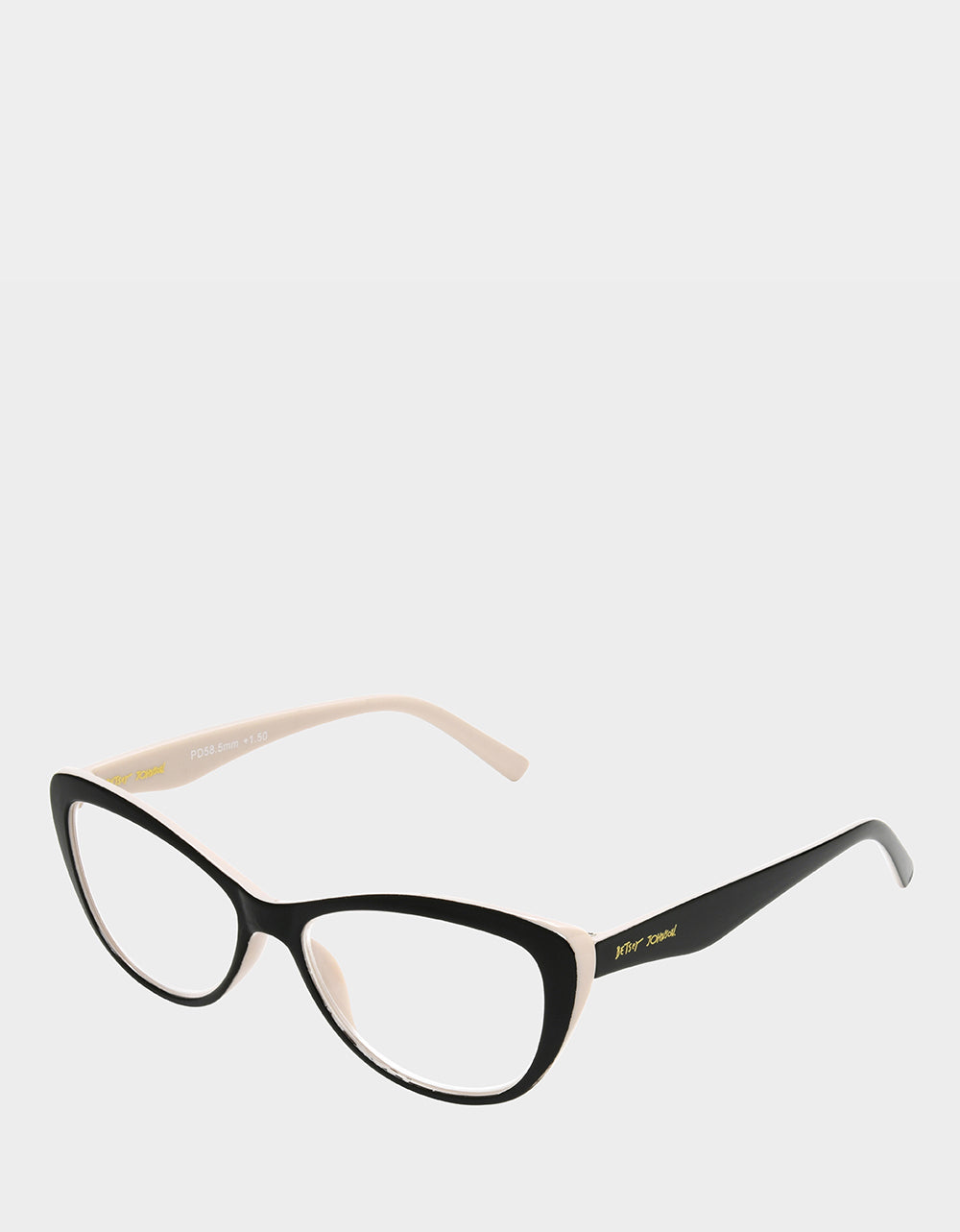 Betsey Johnson Special Offer | EFFORTLESS CHIC CAT EYE READING GLASSES BLACK Women's Black Nude Cat Eye Reading Glasses