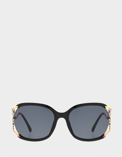 Betsey Johnson Discount | BLAZING STAR SUNGLASSES BLACK Women's Black Rainbow Butterfly Sunglasses