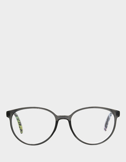 Betsey Johnson Premium | CAREFREE DAYS ROUND READING GLASSES LIGHT GREY Women's Round Grey Pastel Reading Glasses