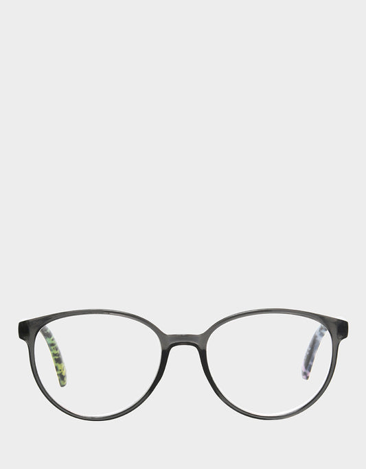Betsey Johnson Premium | CAREFREE DAYS ROUND READING GLASSES LIGHT GREY Women's Round Grey Pastel Reading Glasses