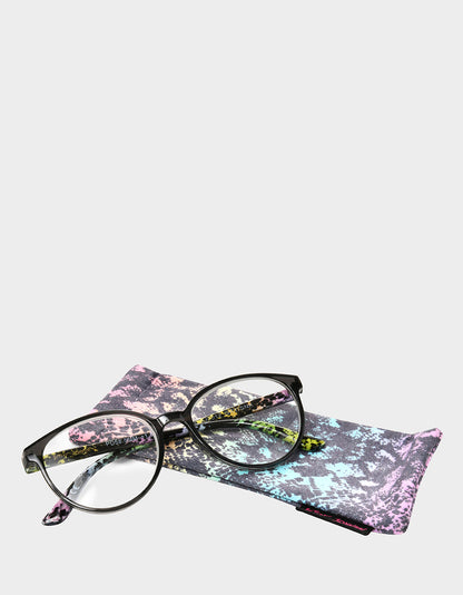 Betsey Johnson Premium | CAREFREE DAYS ROUND READING GLASSES LIGHT GREY Women's Round Grey Pastel Reading Glasses