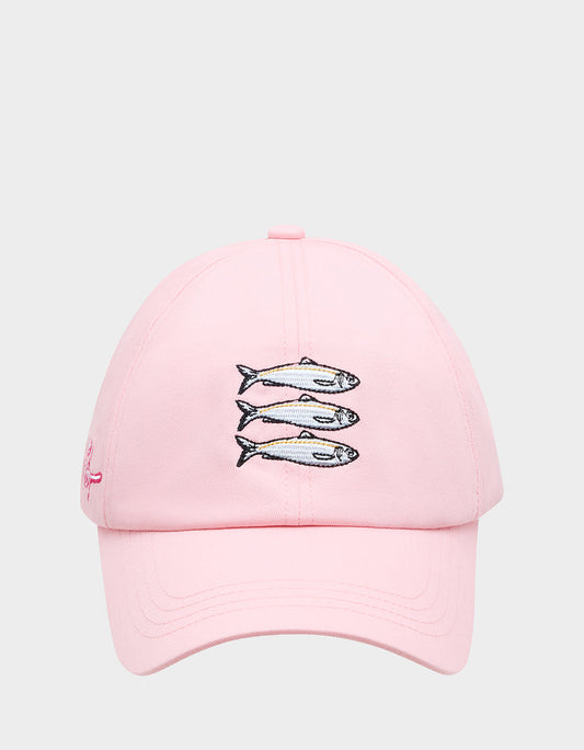 Betsey Johnson Everyday | SARDINE EMBROIDERED BASEBALL CAP Women's Pink Sardine Baseball Hat