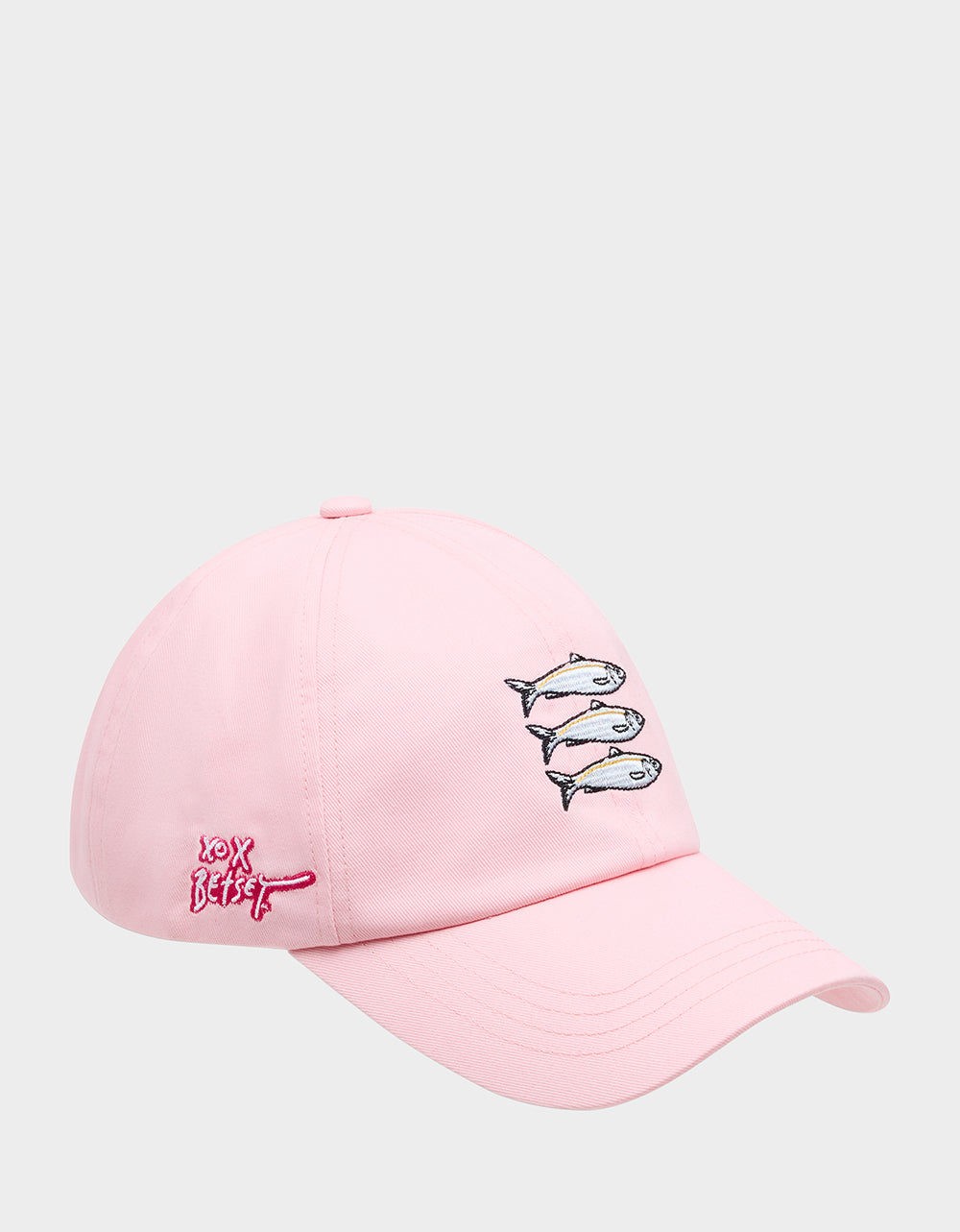 Betsey Johnson Everyday | SARDINE EMBROIDERED BASEBALL CAP Women's Pink Sardine Baseball Hat