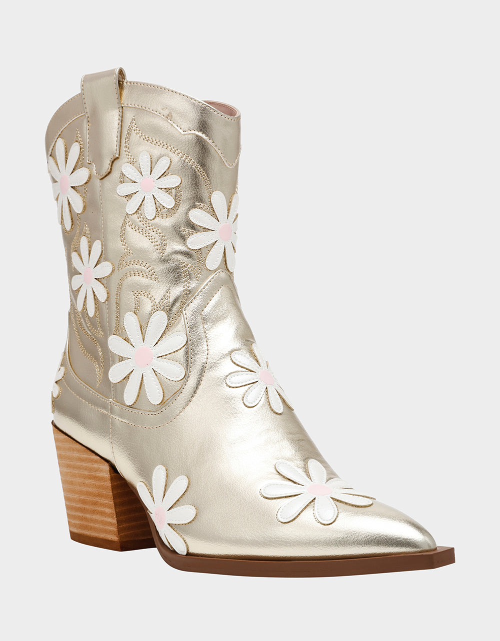 Betsey Johnson Discount | TEDDYY GOLD Western Pointed-Toe Ankle Boot