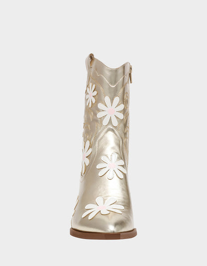 Betsey Johnson Discount | TEDDYY GOLD Western Pointed-Toe Ankle Boot