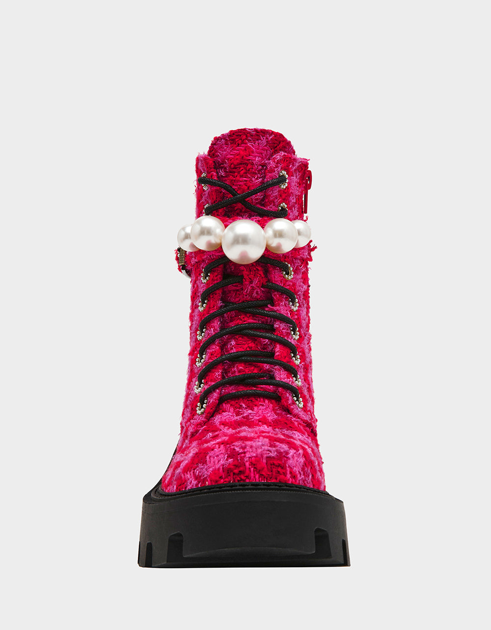 Betsey Johnson Customer Favorite | JONNIE FUCHSIA MULTI Lace-Up Platform Combat Women's Ankle Boot