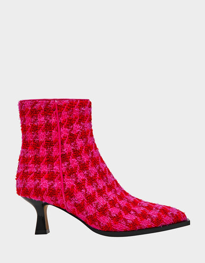 Betsey Johnson New | LOUISA FUCHSIA MULTI Women's Pointed Toe Kitten Heel Ankle Bootie