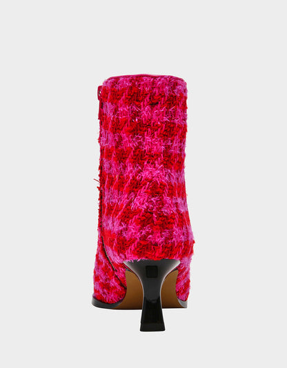 Betsey Johnson New | LOUISA FUCHSIA MULTI Women's Pointed Toe Kitten Heel Ankle Bootie