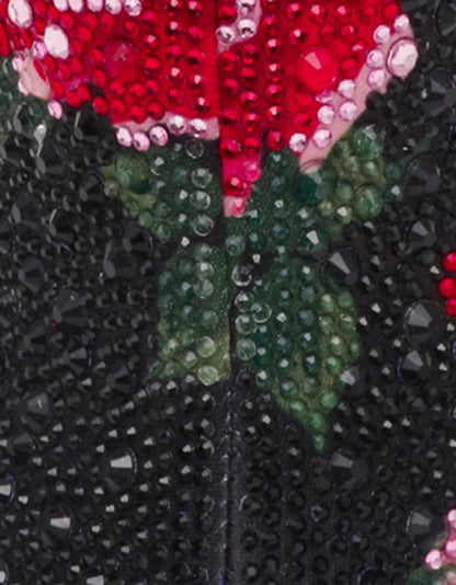 Betsey Johnson Deals | BELLE BLACK FLOWER MULTI Women's Rhinestone Pointed Toe Ankle Bootie