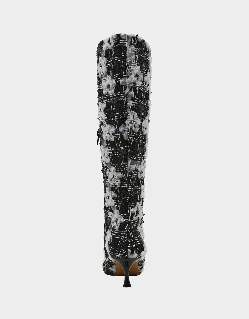Betsey Johnson Deals | MAXXINE BLACK WHITE MULTI Pointed-Toe Knee-High Kitten Heel Women's Boot