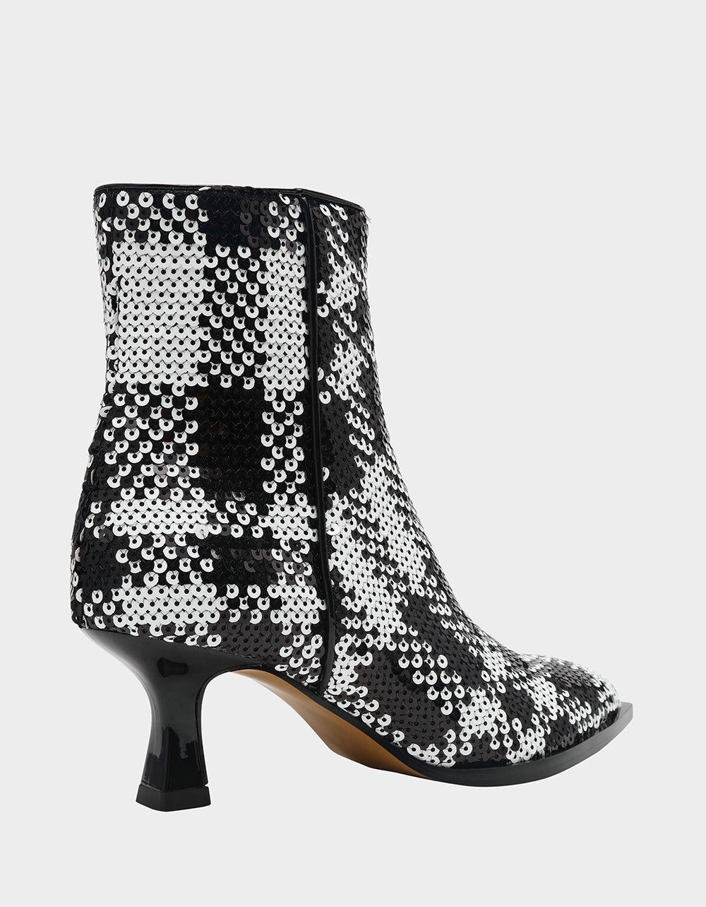 Betsey Johnson Best Price | LOUISA BLACK/WHITE PLAID Women's Pointed Toe Kitten Heel Ankle Bootie