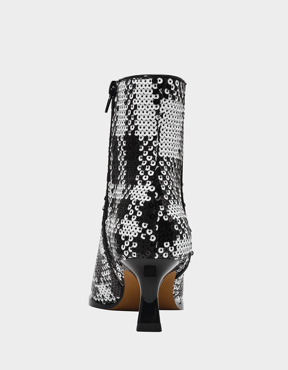 Betsey Johnson Best Price | LOUISA BLACK/WHITE PLAID Women's Pointed Toe Kitten Heel Ankle Bootie