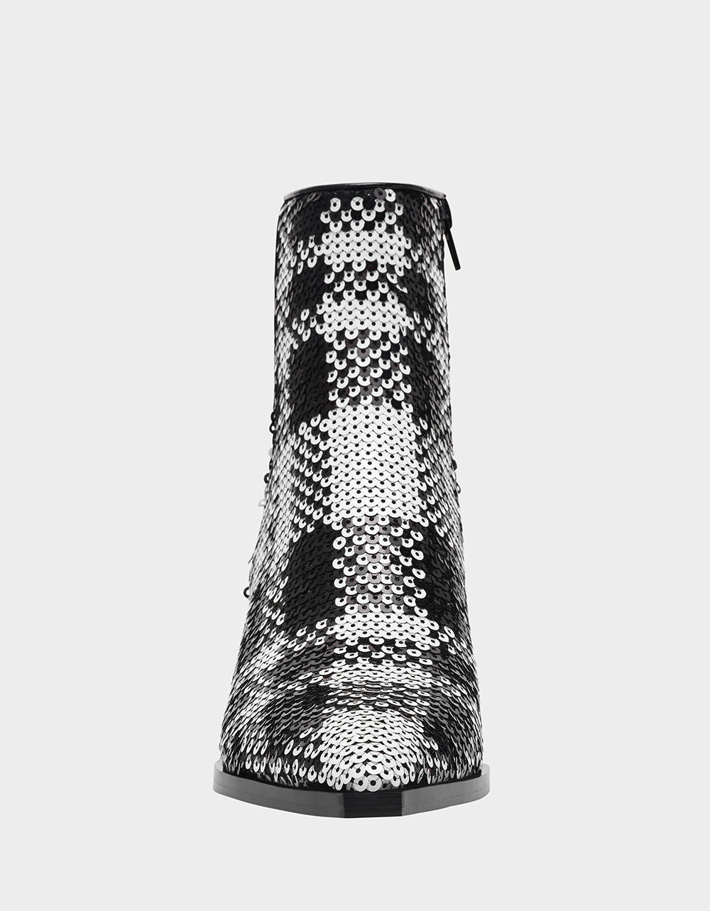 Betsey Johnson Best Price | LOUISA BLACK/WHITE PLAID Women's Pointed Toe Kitten Heel Ankle Bootie