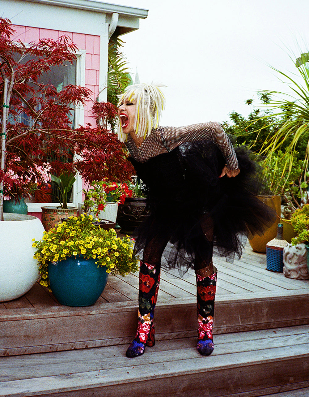Betsey Johnson Smart Buy | AVON BLACK FLOWER MULTI Women's Knee High Rhinestone Floral Boots
