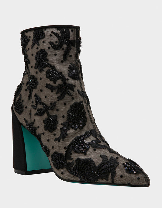 Betsey Johnson Discount | MERRI BLACK Mesh Bootie