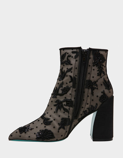Betsey Johnson Discount | MERRI BLACK Mesh Bootie