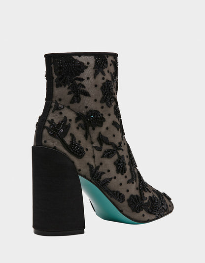 Betsey Johnson Discount | MERRI BLACK Mesh Bootie