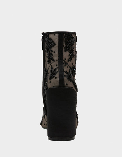 Betsey Johnson Discount | MERRI BLACK Mesh Bootie